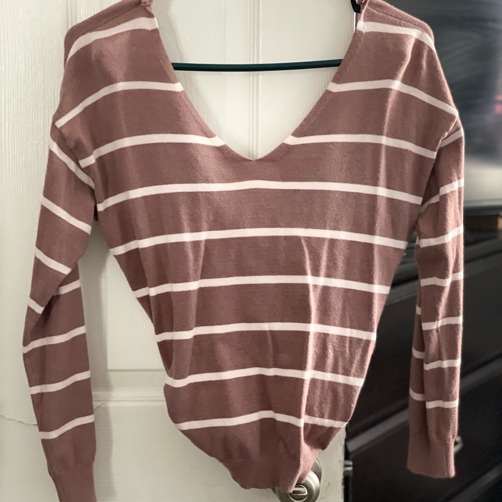 Brown and white stripped sweater